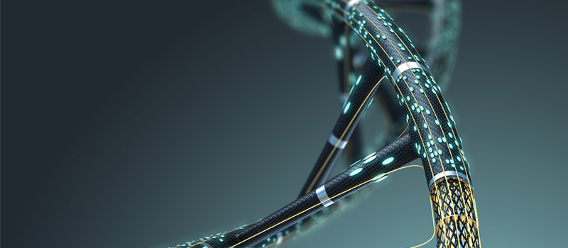 Molécula de ADN representando el concepto de inteligencia artificial.