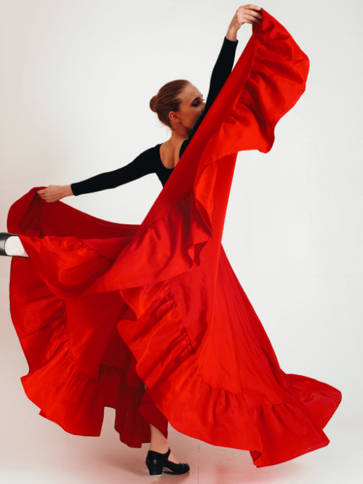 Cartel meetup con una mujer vestida de flamenca