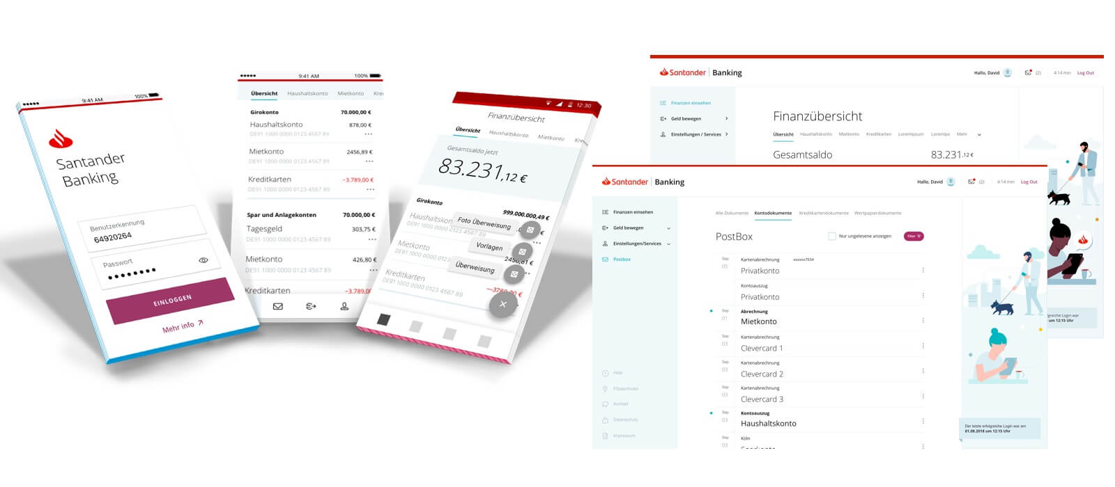 Babel Digital API Management Banco Santander.  Diseño de la aplicación del Banco Santander para móvil y escritorio