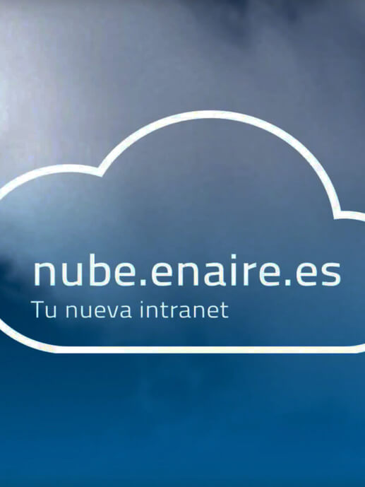 Babel UX EnAire. Vector image of a cloud with the text "cloud.enaire.es. Your new intranet"