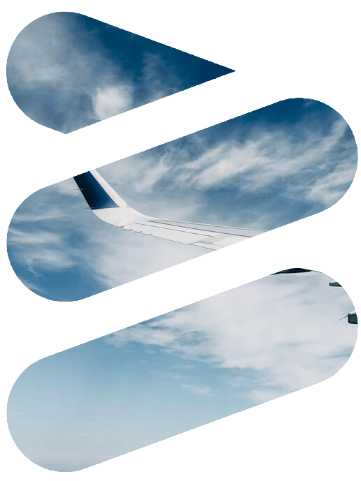 Babel Transporte y Logística. Detalle del ala de un avión