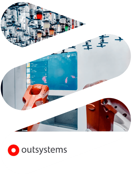 Babel Lowcode. Image of a robotic arm with Outsystems logo